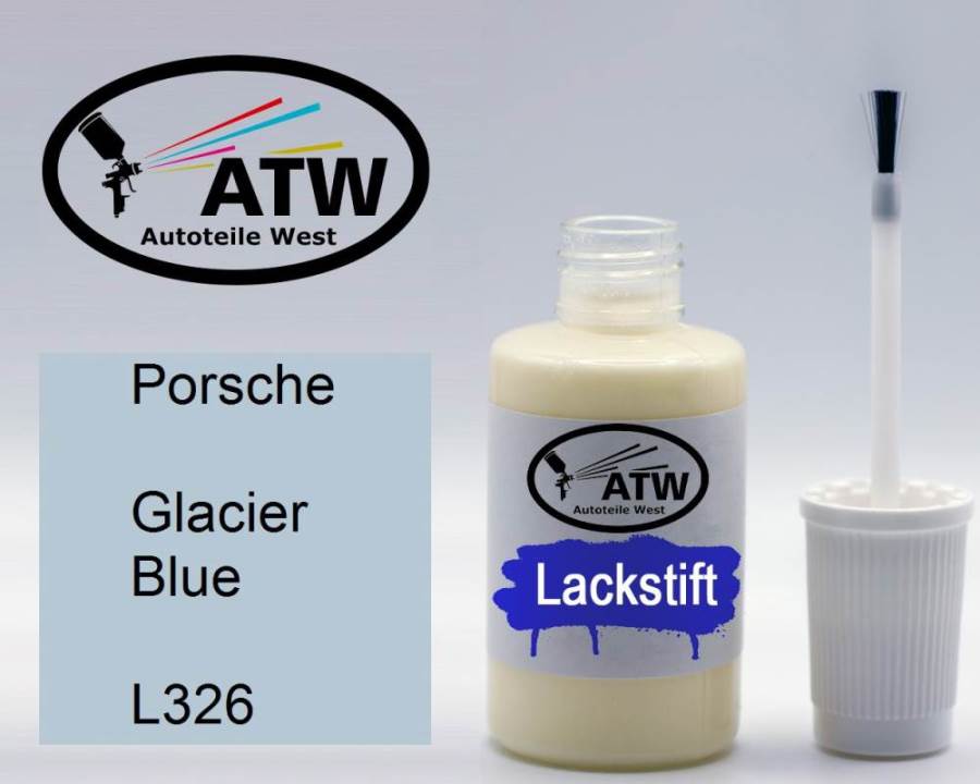 Porsche, Glacier Blue, L326: 20ml Lackstift, von ATW Autoteile West.